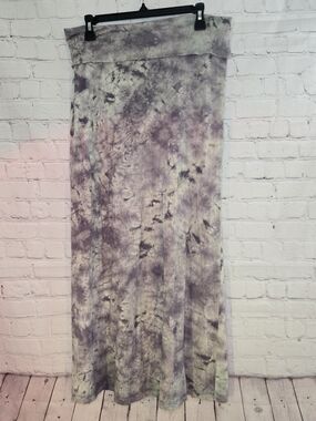 Coin 1804 Boho Tie Dye Column  Maxi Skirt L Festival Resort Hippie Beach Indie